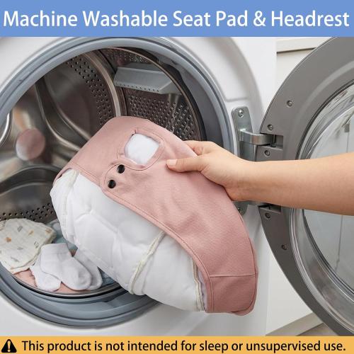 JFOVMCYG Electric Baby Swing for Infants 0-9 Months, Portable Infant Swing with 5 Swing Speeds, Bluetooth Audio, Remote Control, Washable Seat Cover, Pink, Up to 20 lbs