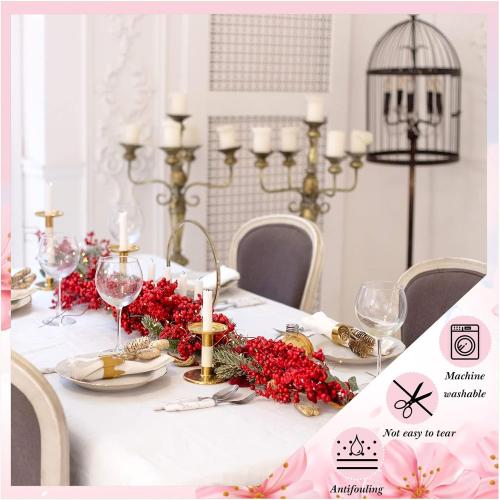 Tudomro 9 Pack White Spandex Table Skirts for Rectangle Tables 6ft Wrinkle Resistant Table Covers Stretch Ruffles Tablecloth Desk Skirt for Wedding Birthday Party Events Banquets, 72 x 30 x 29 Inch
