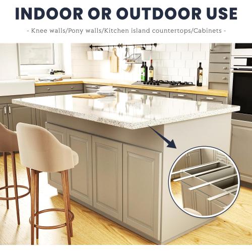 Hidden Island Countertop Support Bracket 1 Pack White 20 Inch Heavy Duty Granite Countertop Bracket Iron Island Support Brackets for Granite Quartz Wood