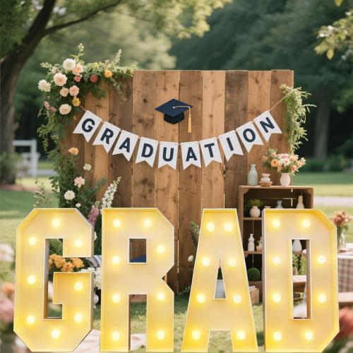 2.3FT LED Light Up GRAD Marquee Numbers