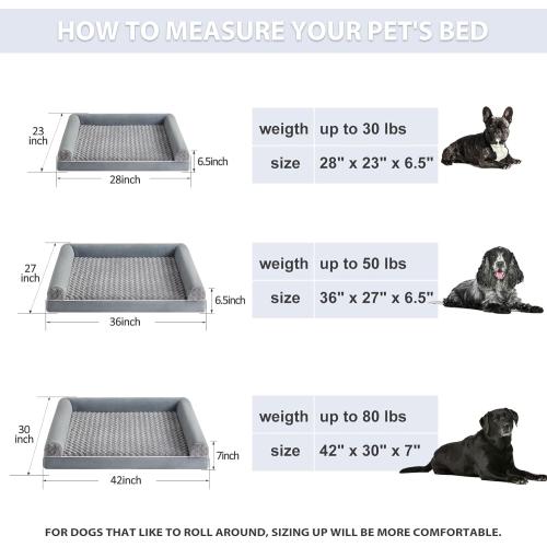 BFPETHOME Dog Beds for Large Dogs, Orthopedic Dog Bed for Medium Large Dogs,Big Waterproof Couch Pet Bed with Removable Washable Cover