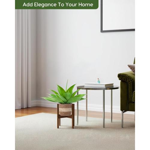 Velener Fake Agave with Rattan Pot, Artificial Plant Outdoor Agave - Fake Sucuulents Plants for Indoor and Outdoor Decor(15 Inch)