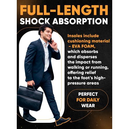 CRUVHEAL High Arch Support Inserts Men Women - Plantar Fasciitis - Comfort for Foot Pain Relief - Anti-Fatigue - Orthotic Shoe Insoles (XS, Black)