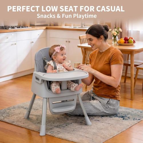 Portable Baby Highchair for Months Infants and Toddlers with 5 Point Harness Convertible Comfortable Seat for Cozy Eating Table Sit Up High Chair and Seats for Sitting Up Back Booster Feeding Chairs | Feeding Chairs with 5 Point Harness Convertible Seat, Adjustable Tray & Footrest, Dishwasher-Safe Tray & PU Leather Cushion