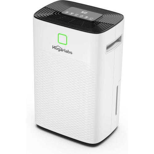 HOGARLABS 50 Pint Smart Dehumidifiers for Home and Basements, with 3 Working Modes, Overflow Protection, and Auto Shut off Restart. Ultra Silent Dehumidifier with Drain Hose and Digital Control Panel.
