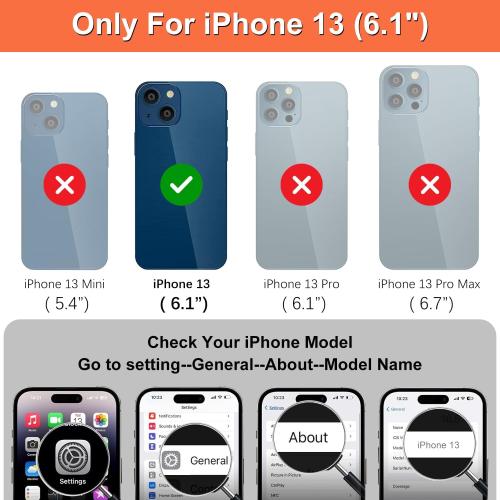 iCoverCase for iPhone 13 Wallet Case with Card Slots Holder Kickstand [RFID Blocking] Embossed Leather Magnetic Shockproof Cover with Wrist Strap (Heart Purple), Purple