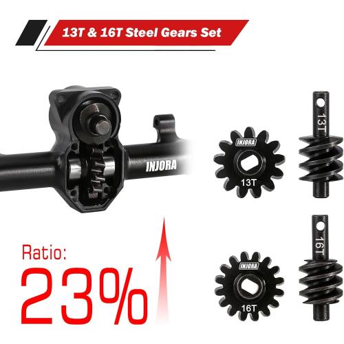 INJORA ProSteer Double Joint 40g Front and 22g Rear Axle for 1/24 Axial SCX24 Upgrade