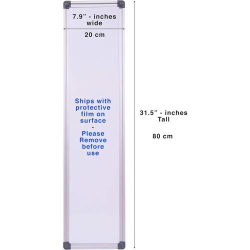The Original Maven Slim Skinny Whiteboard Dry Erase to-do List Narrow Mini Small Office Wall Portable Magnetic Tall Dry Erase White Board Frame 7.9 “ x 31.5” | 20 cm x 80 cm