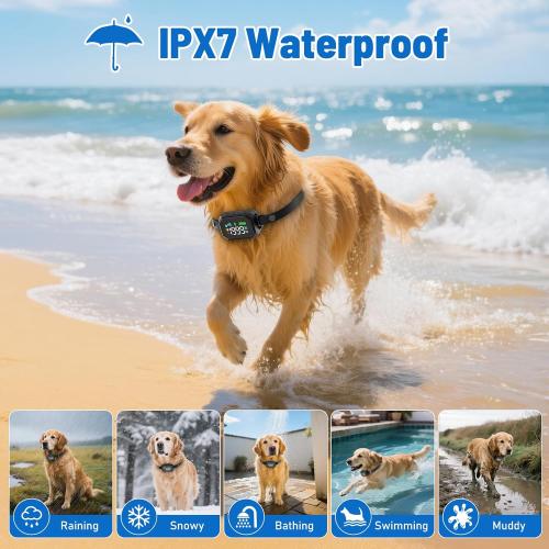 GPS Wireless Dog Fence, Electric Fence for Dogs, Perimeter Collar Fence System, Radius 33-1999 Yards, IPX7 Waterproof, Beep Vibration Shock Correction, for Pets Over 18 Lbs