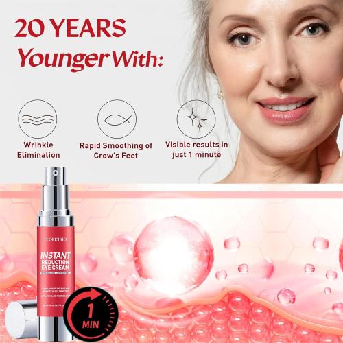 Instant Eye & Face Lift Cream: Rapid Under Eye Bags,Wrinkles, Dark Circles, Puffiness Remover for Women and Men in 60 Seconds - Wrinkle Filler 0.67oz - Temporary Firming & Tightening Treatment -