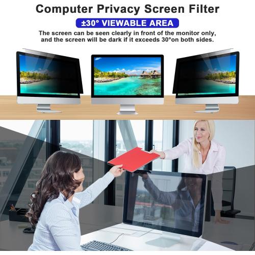 Hanging Computer Privacy Screen Protector for 23, 23.6, 23.8, 24 Inches for 16:9 Widescreen Monitor, Blue Light Blocking Screen Protector Computer Privacy Screen Filter Panel for Desktop Computer