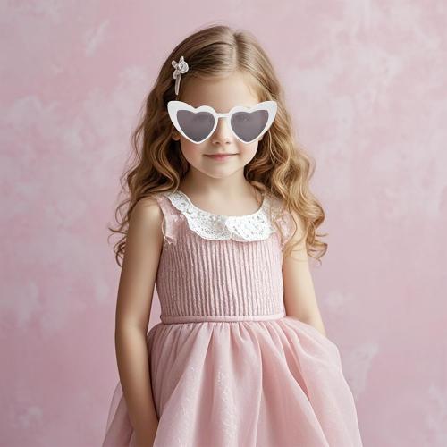 6 Pack Heart Sunglasses Neon Colors Cat Eye Love Shaped Sunglass Vintage Cute Sun Glasses for Halloween Cosplay Party