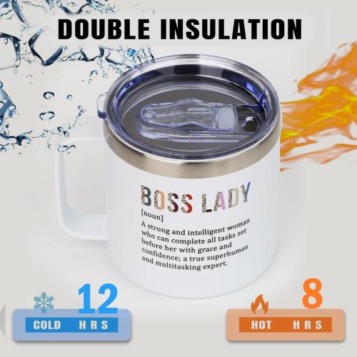 14 Oz Tumbler for Lady Boss, Inspirational Cup for Leader, Manager, Women Coworker – Birthday, Christmas, Boss Day Gift Idea
