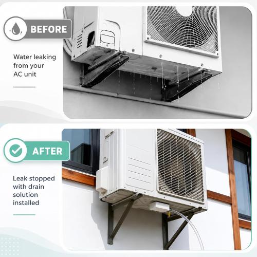 NNG Magnetic Window AC Drain Kit, 4FT Clear Condensate Drain Hose with Stainless Clamp, No-Drill Magnetic Drain Adapter for Window & Mini Split AC Units