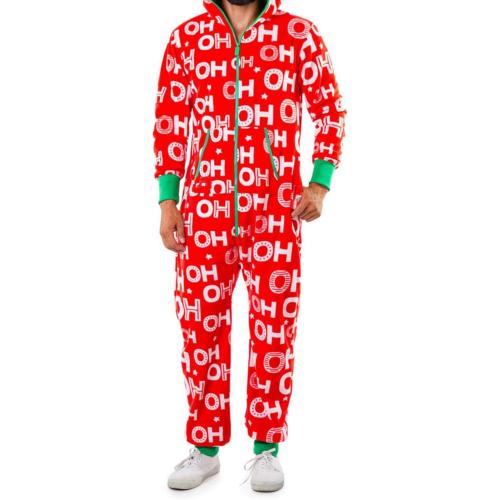 Size M Sipumia Men Hooded Fleece Pajamas Funny Graphic Loungewear 1-Piece Jumpsuit Sleepwear Homewear Romper