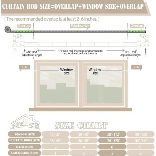 Size 66-120 Color Brown Decorative Curtain Rods for Windows:66-120 Adjustable Farmhouse Curtain Rod for Bedroom Living Room,Heavy Duty Rustic Drapery Rods with Vintage Deer Finials Easy Install,