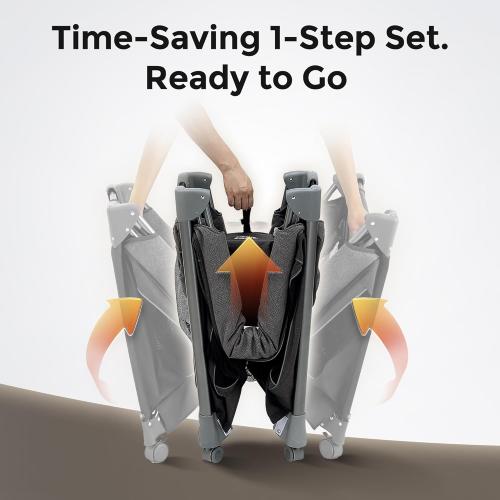 Pamo Babe 1 Step Setup 5-in-1 Playard for Babies - Portable Crib with Independent Bassinet & Changing Table