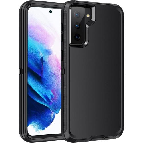 for Galaxy S21 Plus Case,Shockproof 3-Layer Full Body Protection [Without Screen Protector] Rugged Heavy Duty High Impact Hard Cover Case for Samsung Galaxy S21 Plus,All Black