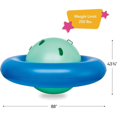 Hearthsong 8-Foot Inflatable Dome Rocker with 6 Handles - Children's Fun Play Equipment Blow Up Giant Bouncer Backyard Toy for Outdoor Game Activities for Boys and Girls Ages 5  (Max Weight 250 lbs)