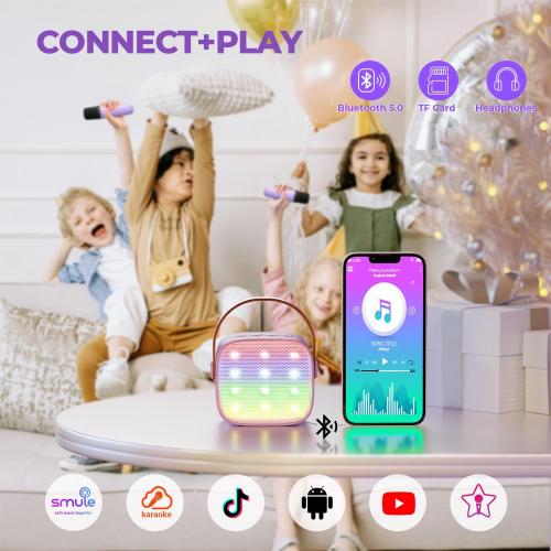 YLL Karaoke Machine for Kids,Birthday Gifts for Girls 3 4 5 6 7 8 Years Old