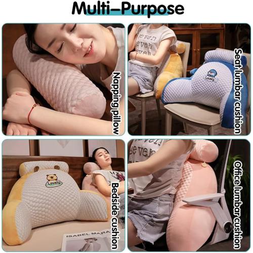 Color Blue Reading Pillow for Kid Or Adult Detachable Neck Roll with Arms Standard Bed Pillows Back Support Chair Pillow Bed Rest Pillow for Sitting in Bed Reading Watching TV