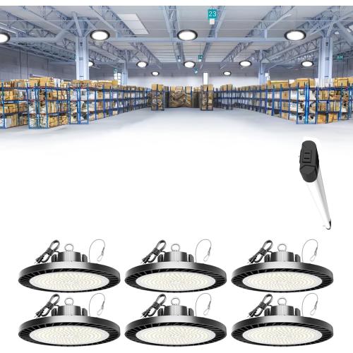 Madewell Living 6-Pack UFO LED High Bay Light LED Utility Shop Light, 6500K Cool Daylight, High Bay LED Shop Lights for Garages, Workshop,Factory, Warehouse, Barn etc.