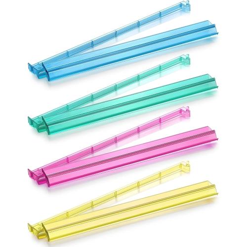 Set of 4 Mahjong Racks with Pushers,4 Colors Acrylic American Majiang Tile Racks,Imports Modern Mahjong Racks with Built-in Pushers- Set of 4