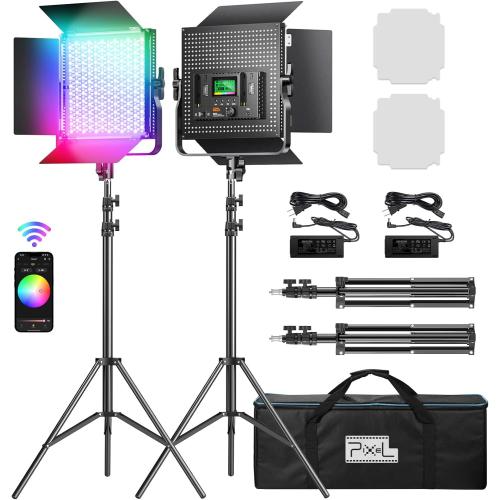 Pixel K80 Photography Lighting with APP Control, 2600K-10000K CRI 97  RGB Led Video Light Panel, 9 Applicable Scenes Lighting for Studio/Gaming/Streaming/YouTube/Videography/Film/Video Recording