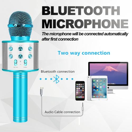 Bluetooth Karaoke Microphone Wireless: Portable Handheld Mic for Kids Adults Singing - Perfect for Christmas Birthday Holiday Party