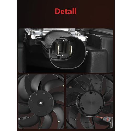 HYR Engine Radiator Cooling Fan Assembly with Brush Motor Compatible with Ford Focus 2012-2018 L4 2.0L Battery Ev (Ev/BEV), Replace# 621606, 622800, 76274, BV6Z8C607K