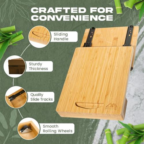 Bamboo Appliance Slider - Wooden Tray for Kitchen Appliances, Coffee Station and Kitchen Organization - Appliance Sliders for Kitchen Appliances, Slider for Coffee Maker