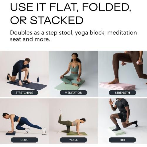 Stakt The Original Foldable Yoga Mat, Premium Foldable Exercise & Workout Mat with Non-Slip Surface, Lightweight Portable for Studio or Home Use, As Seen on Shark Tank