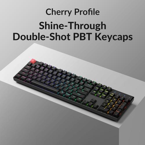 Black Keychron K10 Full Size Layout Bluetooth Wireless/USB Wired Mechanical Gaming Keyboard for Mac with Keychron Super Banana Switch/RGB Backlight 104 Keys Computer Keyboard for Windows Laptop(Version 2)