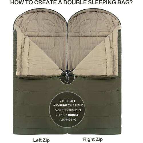 HiZYNICE Cold Weather Sleeping Bag 100% Cotton Flannel XXL for Adults Big and Tall,