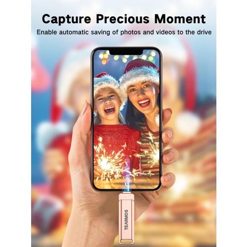 Silver 512GB Flash Drive Intended for iPhone iPad, Memory Stick Storage for Photos and Videos Backup, Compatible with iPhone iPad Android PC, Plug and Play, No Application Required (Silver)