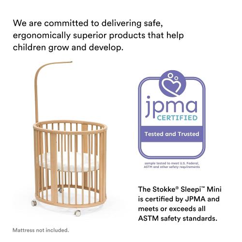 Stokke Sleepi Drape Rod V3, White - Compatible with Sleepi Bed V3, Mini V3 & Downsizing Kit V3 - Made from Solid Beech Wood