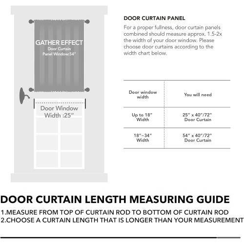 Deconovo Blackout Door Curtain for Glass Doors & Sidelights, Thermal Insulated Privacy Panel with Dual Rod Pockets & Adjustable Tieback, Machine‑Washable Curtain (54W x 72L, Dark Brown, 1 Panel)