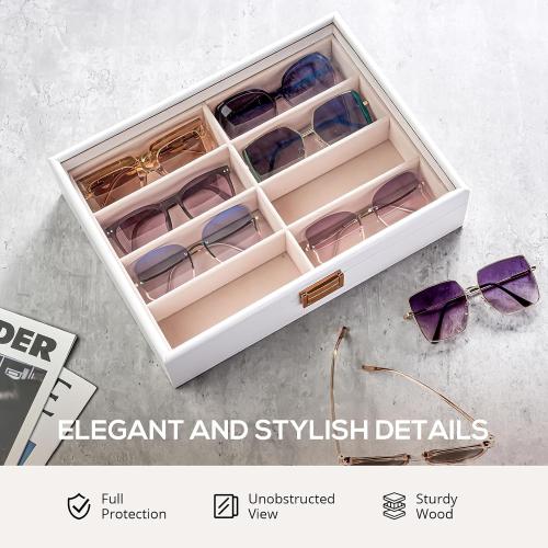 ProCase Wooden Sunglasses Organizer Trays for Men Women, Storage Box for Eyewear