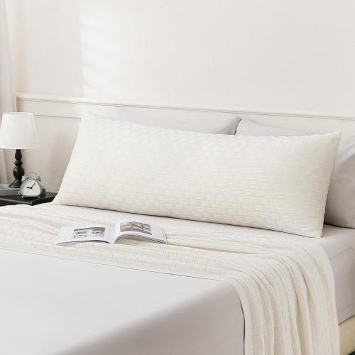 Oubonun Full Body Pillow for Adults, Soft and Fluffy Large Body Pillow for Sleeping, Premium Long Bed Pillow for Side Sleepers(21 X 54,Cream)