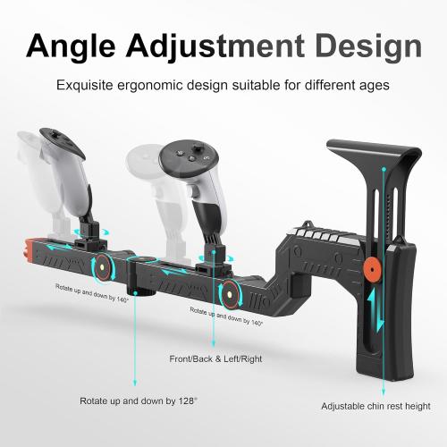 Upgraded VR Gun Stock Compatible with Meta Quest 3/ Quest 3S, Adjustment Gunstock Magnetic Accessories for Oculus Quest 3/3S, Controller Grips with Shoulder Straps for Enhance Control Feel, Realistic FPS Gaming Experience