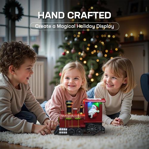 Christmas Train Ornaments with Steam Effects Multicolor Santa Christmas Table Decorations