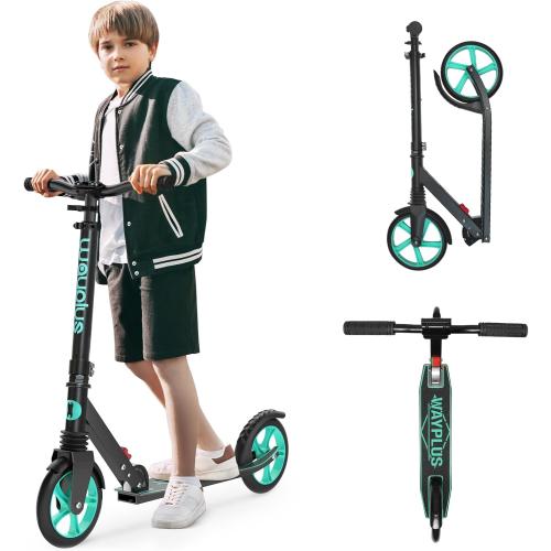 Kick Scooter for Ages 6 ,Kid, Teens & Adults. Max Load 240 LBS. Foldable, Lightweight, 8IN Big Wheels for Kids, Teen and Adults, 4 Adjustable Levels. Bearing ABEC9