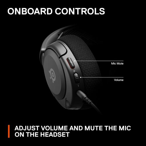 SteelSeries 61606 Arctis Nova 1 Gaming Headphones, Wired, Sealed Type, Compatible with PC, PS5, PS4, Switch, Bi-Directional Microphone, Noise Canceling, Space Audio, Hi-Fi Sound, Adjustable, Black
