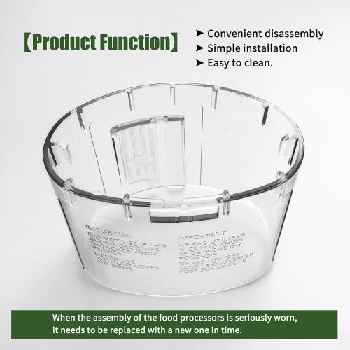 DLC-018BGTXT (DLC-018BGTXT-1) Large Pusher and Sleeve Assembly Fit for Food Processors, Compatible with Cuisinart Tritan Custom Food Processor DFP-11, DLC-8S, DLC-8SY, DFP-11 Deluxe 11,DLC -5,DLC-7FPC