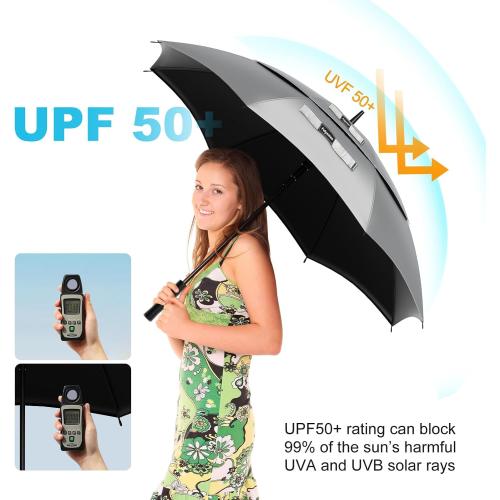 Size 68/62/54 Inch UPF50  Sun Umbrella UV Protection UV Umbrellas for Sun Protections Windproof Large Golf Umbrella Auto Open and Vented Double Canopy Umbrellas for Sun and Rain