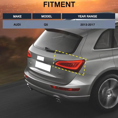 LED Tail Light Assembly Compatible With 2013-2017 Audi Q5 Taillight Tail Lamp Brake Lamp Rear Light Backup Light Replacement Right Passenger Side Partslink#8R0945094D