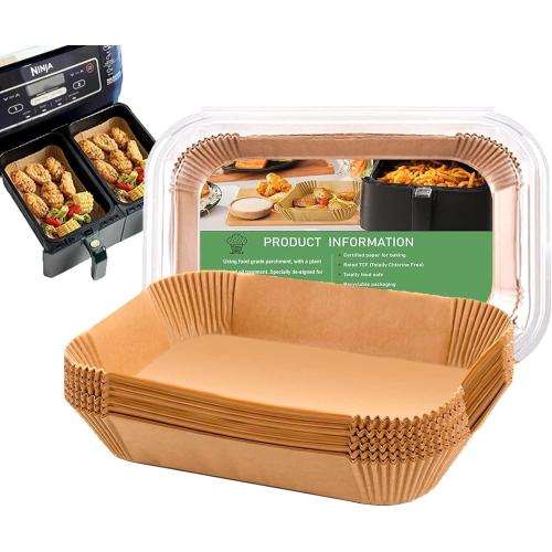 Air Fryer Liners for bella 4Qt Slim Air Fryer, Bella Air Fryer Accessories, Parchment Paper Liners Disposable Rectangular for Ninja Foodi 2-Basket, Instant Pot Vortex Plus, PowerXL Vortex(100Pcs)