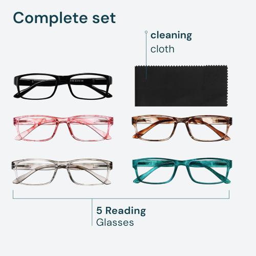 Gaoye 1.0 Professional Reading Glasses for All Day - Computer Readers with Blue Light Protection - Value Pack