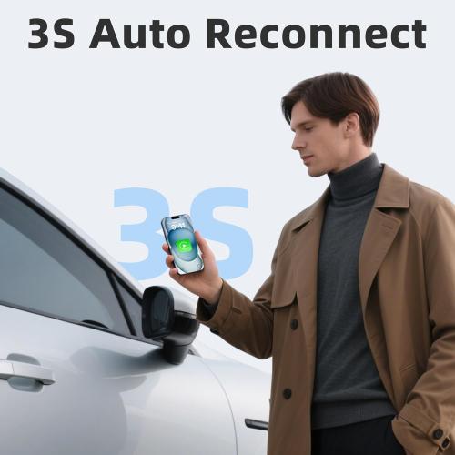 Mini Wireless Carplay Adapter for iPhone - Carplay Wireless Adapter Car Play Dongle Bluetooth, Compatible with iPhone iOS 10 , [2025 Upgraded] Silver