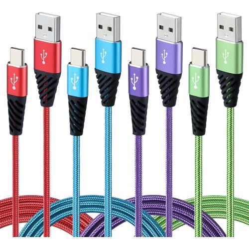 Bynccea USB C 10FT Type C Charger Cable 4-Pack Fast Charging Cord USB A to USB C Cell Phone Charger Nylon Braided Compatible with Samsung Galaxy S10 S9 S8 Note 10 9 Pixel LG V30